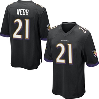 Game Lardarius Webb Men's Baltimore Ravens Jersey - Black