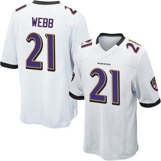 Game Lardarius Webb Men's Baltimore Ravens Jersey - White