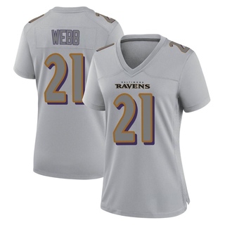 Game Lardarius Webb Women's Baltimore Ravens Atmosphere Fashion Jersey - Gray