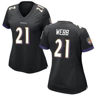 Game Lardarius Webb Women's Baltimore Ravens Jersey - Black