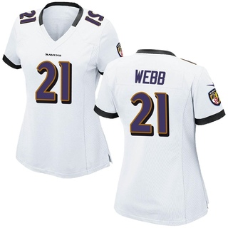 Game Lardarius Webb Women's Baltimore Ravens Jersey - White