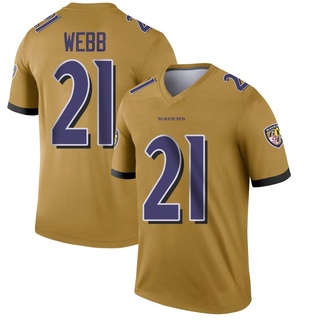 Legend Lardarius Webb Men's Baltimore Ravens Inverted Jersey - Gold