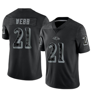 Limited Lardarius Webb Men's Baltimore Ravens Reflective Jersey - Black