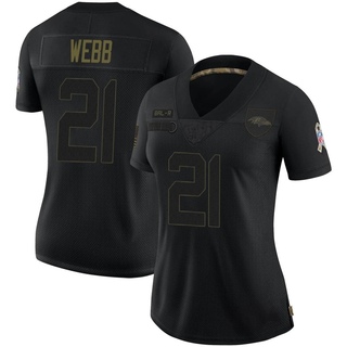 Limited Lardarius Webb Women's Baltimore Ravens 2020 Salute To Service Jersey - Black