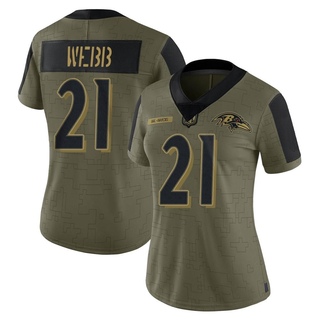 Limited Lardarius Webb Women's Baltimore Ravens 2021 Salute To Service Jersey - Olive