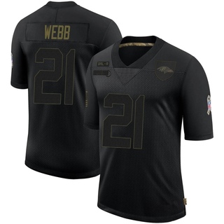 Limited Lardarius Webb Youth Baltimore Ravens 2020 Salute To Service Jersey - Black