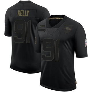 Limited Xavier Kelly Men's Baltimore Ravens 2020 Salute To Service Jersey - Black