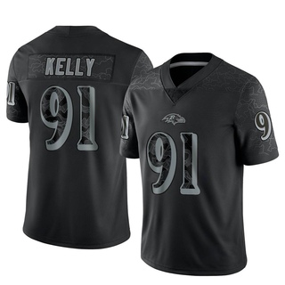 Limited Xavier Kelly Men's Baltimore Ravens Reflective Jersey - Black