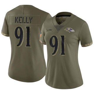 Limited Xavier Kelly Women's Baltimore Ravens 2022 Salute To Service Jersey - Olive