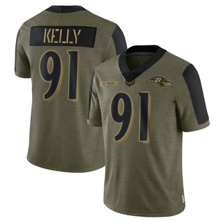 Limited Xavier Kelly Youth Baltimore Ravens 2021 Salute To Service Jersey - Olive