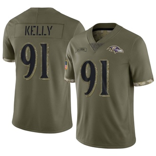 Limited Xavier Kelly Youth Baltimore Ravens 2022 Salute To Service Jersey - Olive